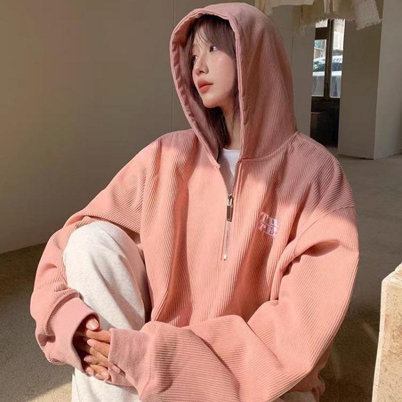 

Женские свободные свитера с длинным рукавом и V-образным вырезом, женские топы, однотонные толстовки XXL розовый