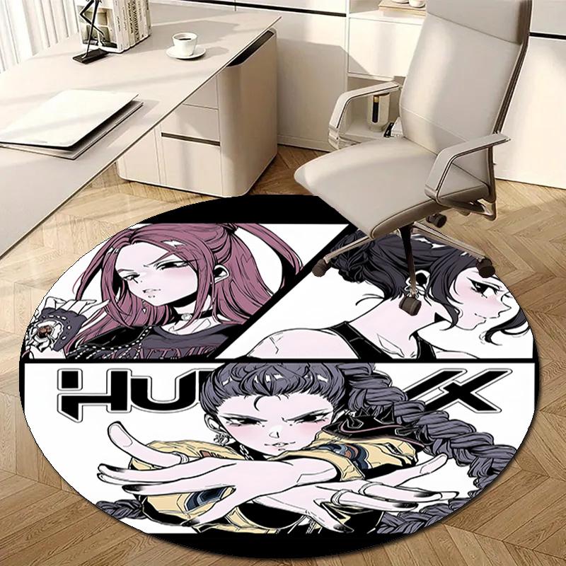1pc KPop Demon Hunters10 Design Printed Area Round Carpet for Bedroom Living Room Home Decor Rugs Mat Non Slip Mat Rug for Bedside