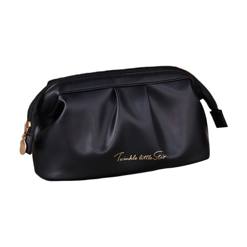 

Travel Cosmetic Bag 10x21x12cm PU Leather Large Capacity for Woman and Girls Keeping Cosmetics Organized