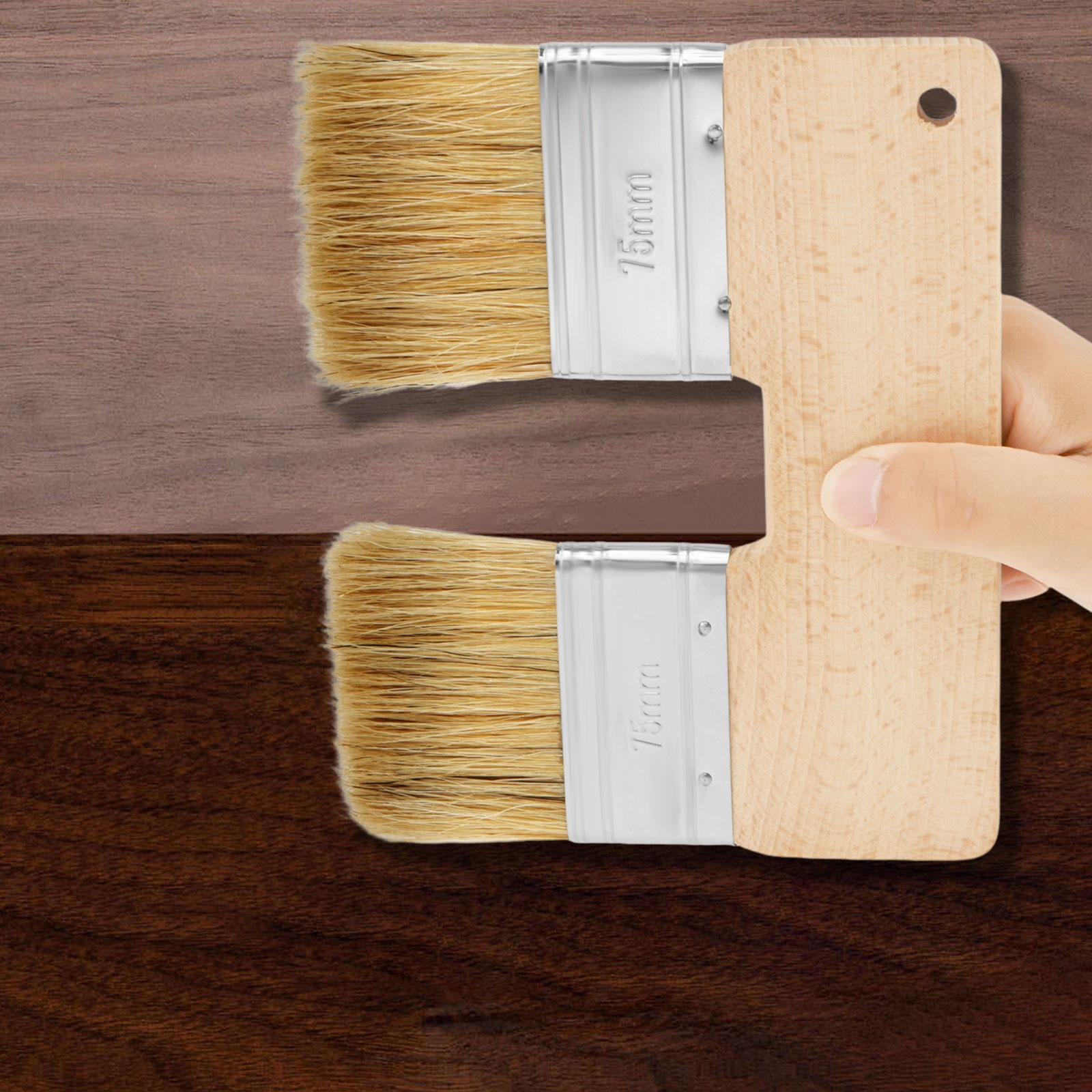 Double Paint Brush U Shaped Double Color Brush Reusable Double Head Painting Brush with Wood Handle Double Color Brush 7.68 Inch
