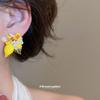 Seaside Vacation Style Crystal Lemon Necklace Earrings Small Fresh and Sweet Jewelry Set Design Sense Niche Jewelry Women
