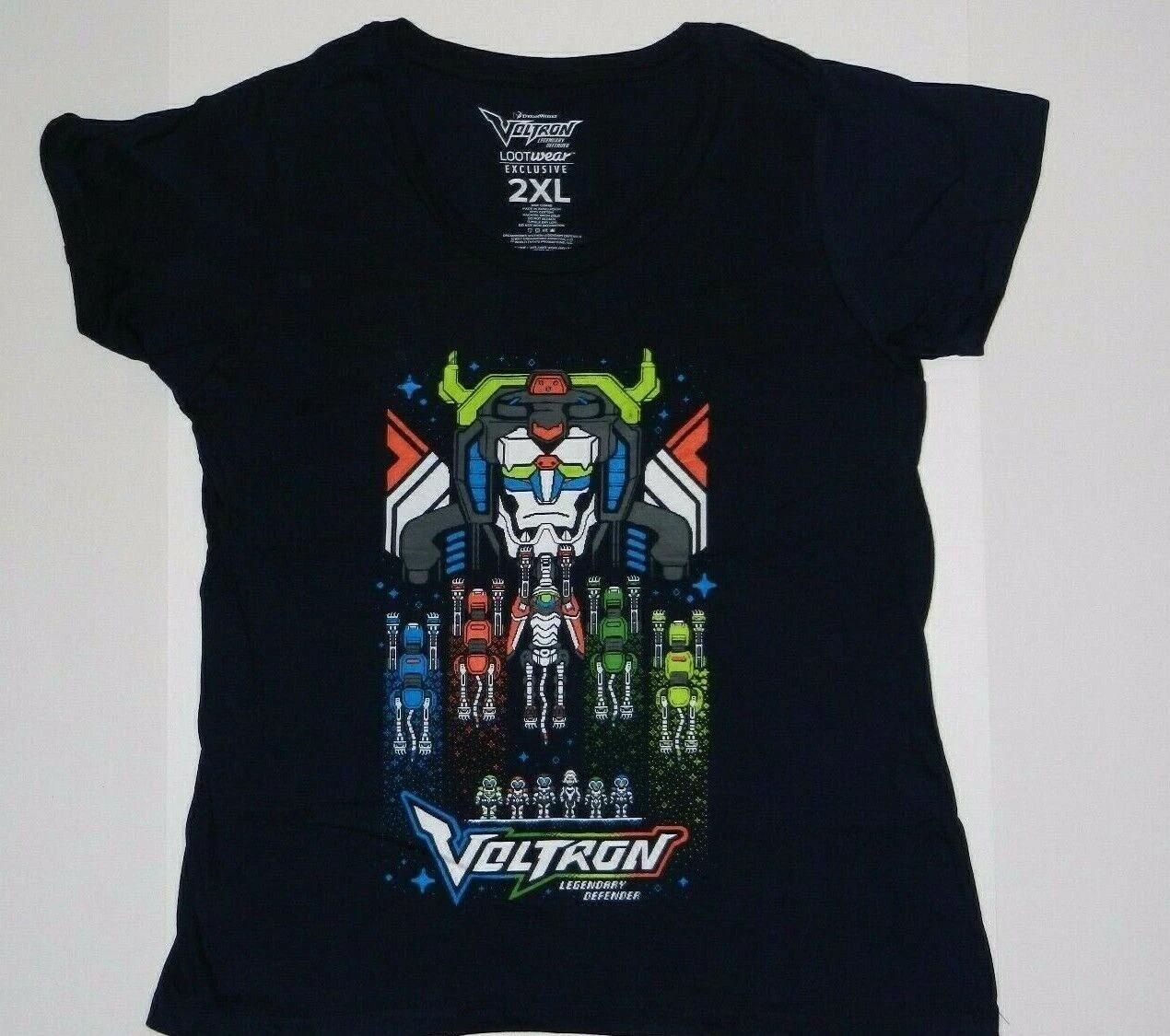 Voltron Legendary Defenders Women s Dreamworks Loot Wear Exclusive 100% Cotton T-shirt Mens Tees Top New S
