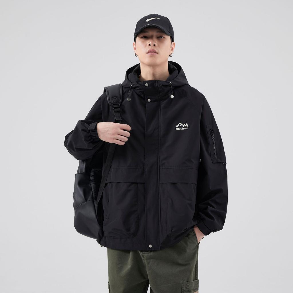 Mountain Hooded Jacket Men'S Urban Outdoor Commuter Functional Tooling Spring Jacket