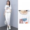 Moda Estiva Donna Tuta Sportiva in Seta Ghiaccio Ampia Giovanile Snellente Set Due Pezzi Abbigliamento Casual alla Moda