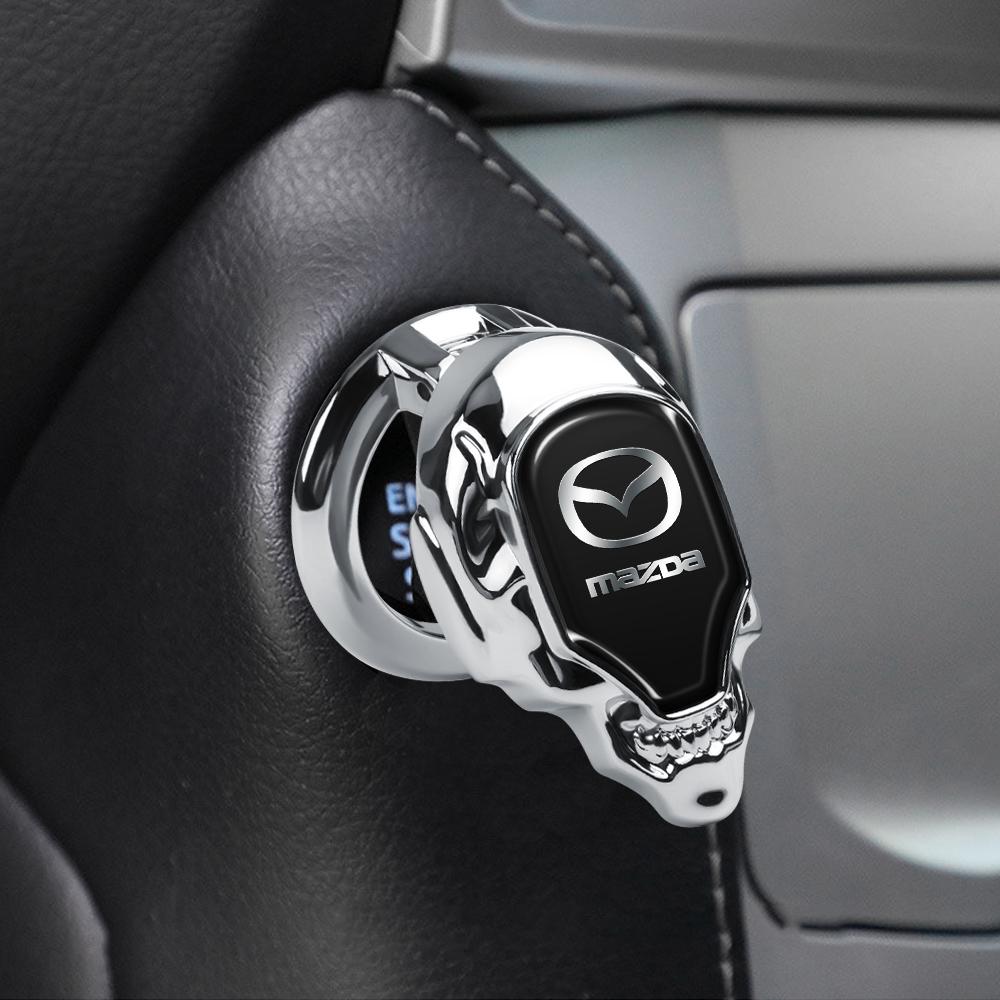 AAFD1 Automobilio variklio vieno mygtuko paleidimo metalinis Start Stop mygtuko apdailos dangtelio lipdukas skirtas Mazda 3 Axela CX5 CX3 CX4 CX30 CX9 Atenza Demio RX7 RX-7