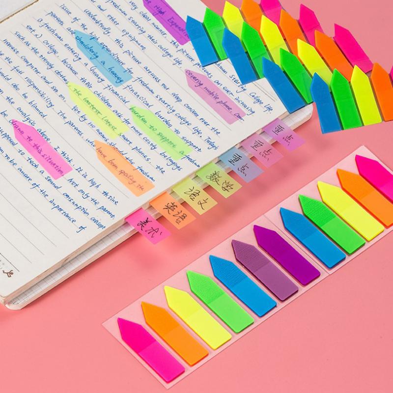 100 listů Arrow Shape Fluorescenční papír Samolepicí poznámkový blok Samolepící poznámkové bloky