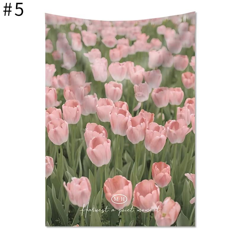 JIT Tulip Floral Tapestry Set Aesthetic NatureInspired Wall Decor Premium Durable Home Bedroom Living Room Essential for Serene 74x94cm(29x37in)