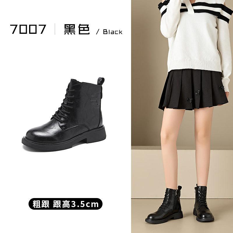 2025 new British retro Martin boots women's round head thick heel versatile short boots Korean version velvet autumn and winter women's boots