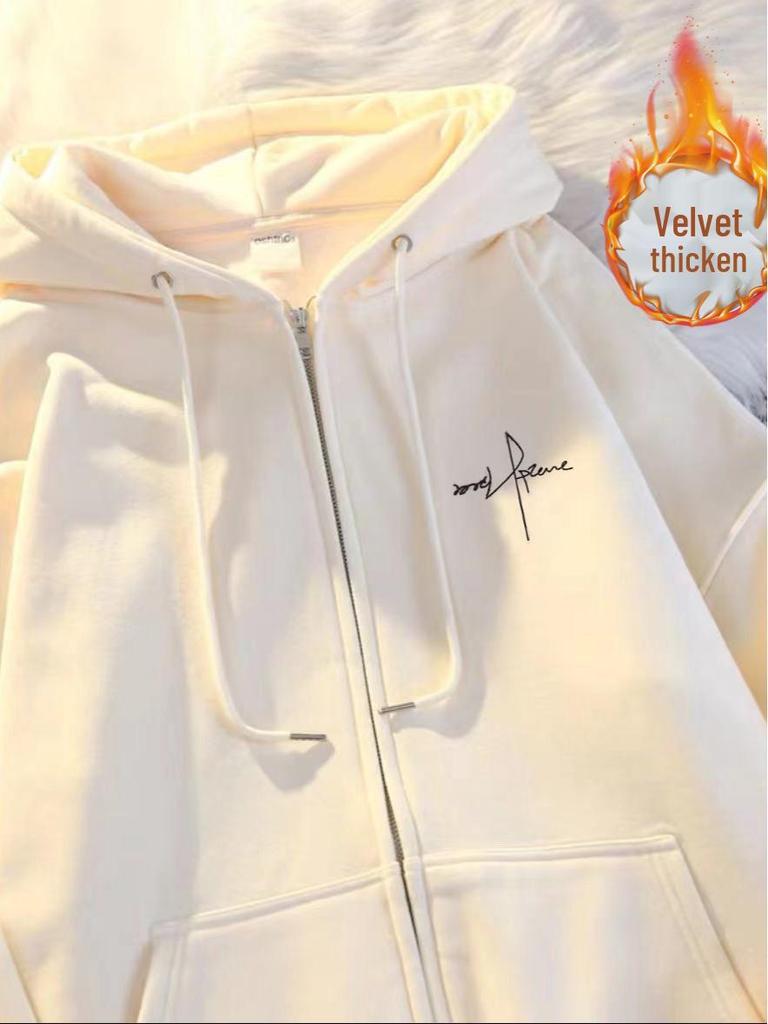 Unisex Trendy Graphic Hooded Cardigan: Versatile, Stylish, Loose-Fit Casual Drawstring Jacket