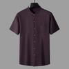 TUCANO Men's Plus Size Short Sleeve Stand Collar Shirt