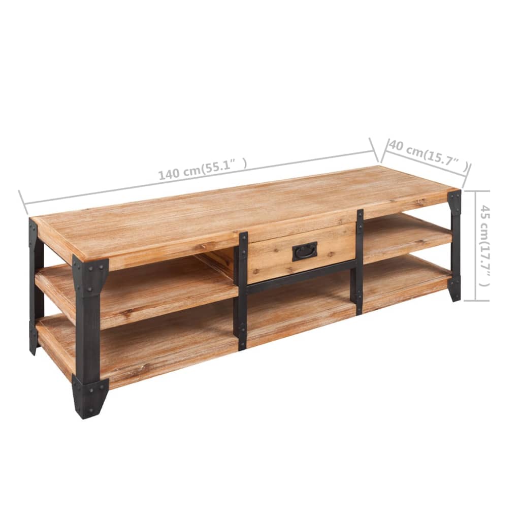 Vidaxl Acacia Wood TV Cabinet, 140X40X45 Cm