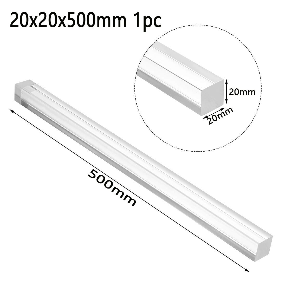 

100/200/300/500 мм акриловый квадратный прозрачный органический стеклянный стержень материал для самостоятельной модели 20x20x500mm 1pcs