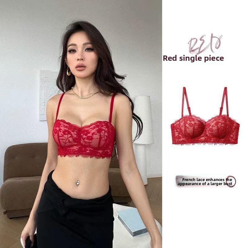 Female Summer Sexy Lace Small Bosoms Gather To Show Big Side To Collect Auxiliary Milk To Support Underwear