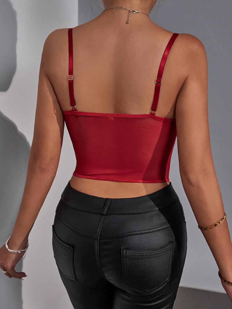 Haut Court Sexy Style Boîte de Nuit à Armatures - Débardeur Couleur Unie Coupe Slim