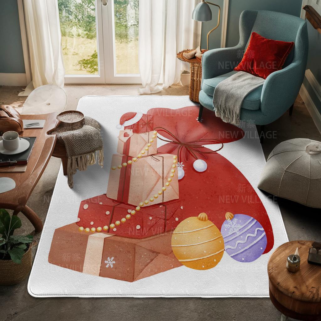 House Entrance Carpet Home Door Mat Living Room Bath Foot Bathroom Non-slip Water Absorption Rugs Bath Merry Christmas Winter