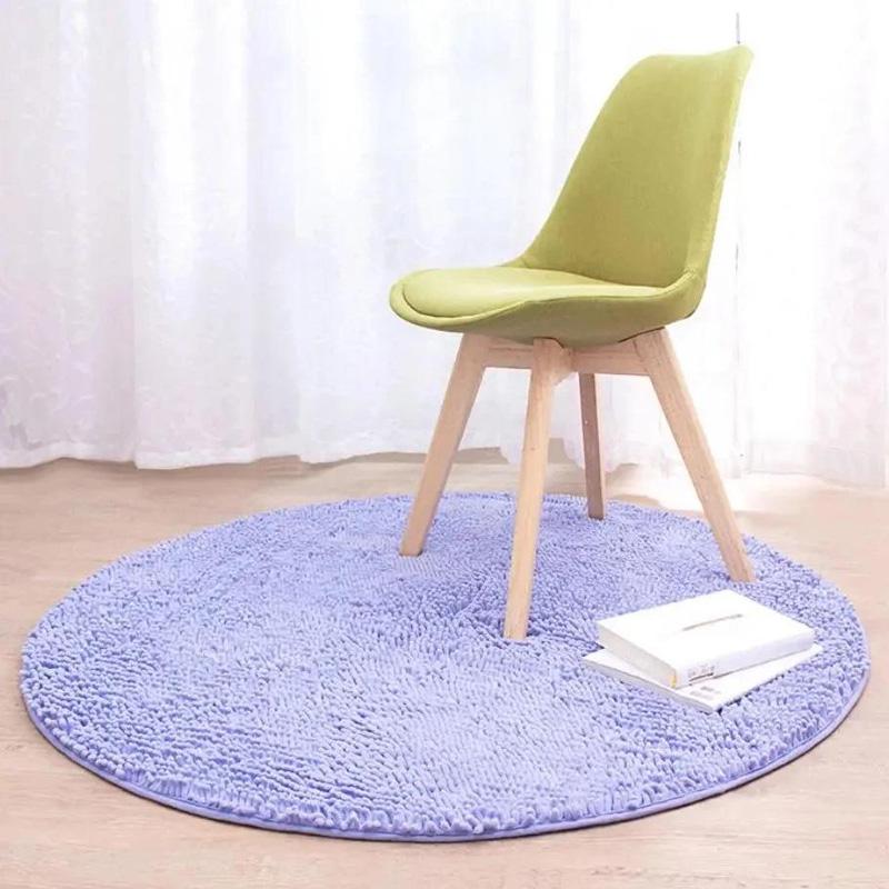 Einfarbiger kleiner runder Teppich für Wohnzimmer, Schlafzimmer, wasserabsorbierende, rutschfeste Fußmatte für Badezimmer, staubdichte Bodenmatte für Eingangsbereich