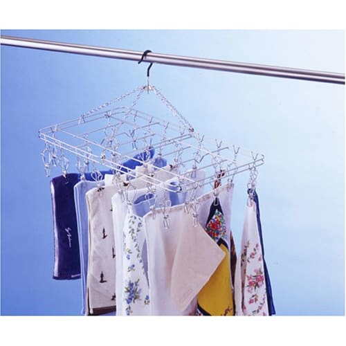 Oki Seisakusho Laundry Hanger, 28 Pinch, Foldable, Tangle-Resistant, Stainless Steel, DL 00381-4