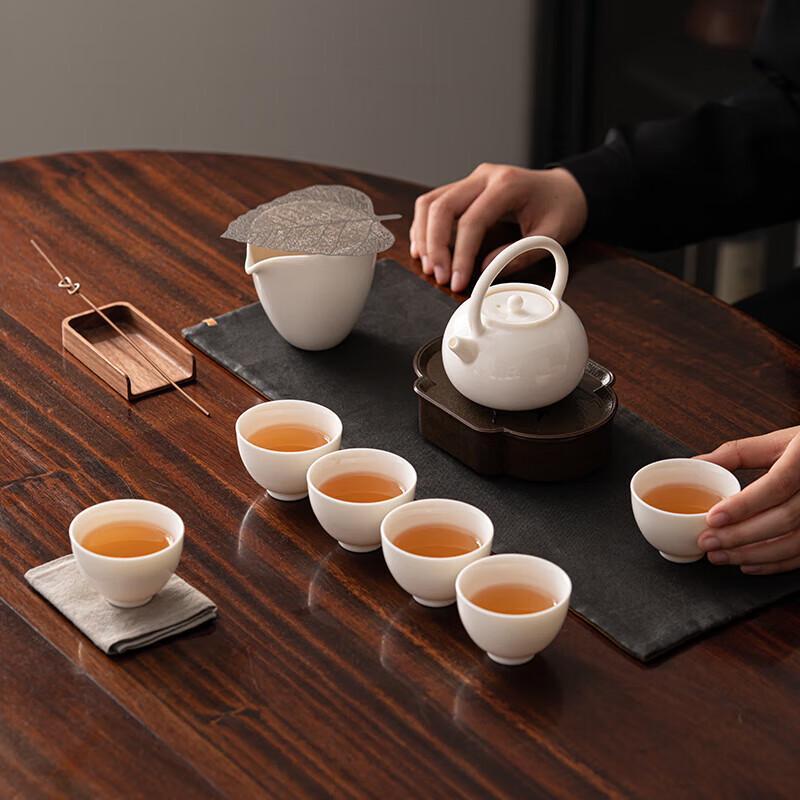

Zhizhe Jueqi 9-Piece White Jade Porcelain Tea Set