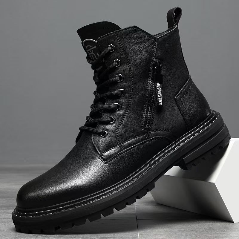 

Martin boots men s autumn and winter velvet warm new men s boots men s shoes leather trend help men s boots 38