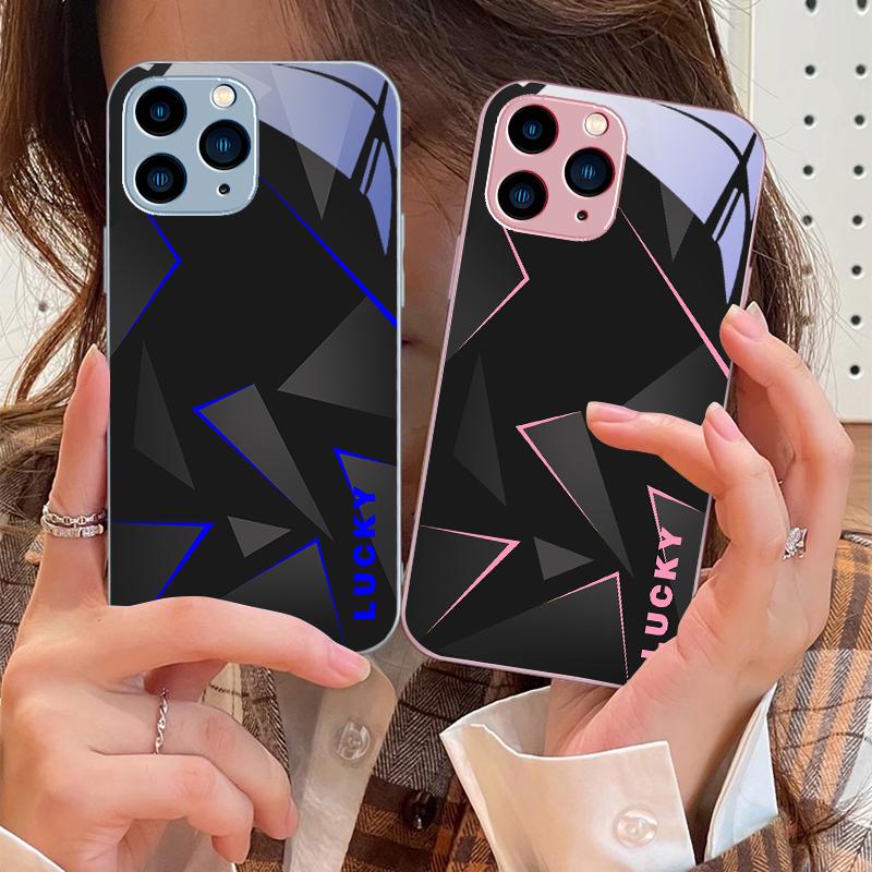 Line Diamond Grid Pro IPhone 16 Pro Max 15 Pro 14 13 12 Mini 11 XS Max XR 7 8 Plus SE 2022 Tvrzené Sklo Kryt na Telefon