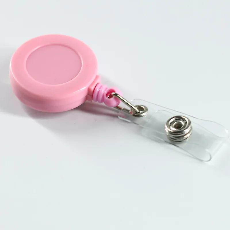 

5PCS/Lot Id Card Holder Badge Reels Retractable Lanyards Keychain Name Badge Clip Hospital Nurse Accessories Credential Holder рожевий