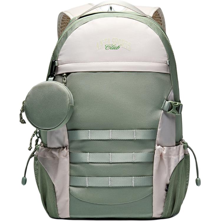 Anta Fashionable Simple Versatile Lightweight Fabric Backpack Unisex Backpack Gray Green 192538152-4 Gray Pea Green