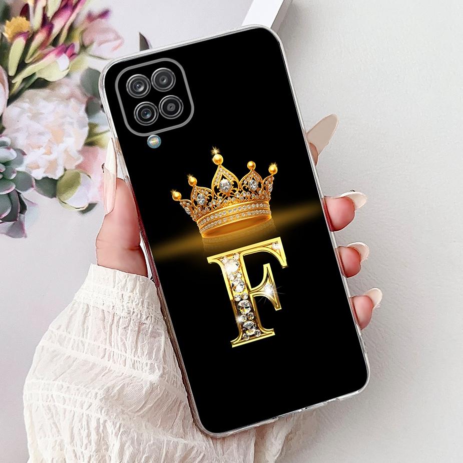 For Samsung Galaxy A12 Case M12 F12 New Crown Letters Cover Soft Silicone Phone Cases For Samsung A12 M 12 Galaxy M12 F12 Bumper