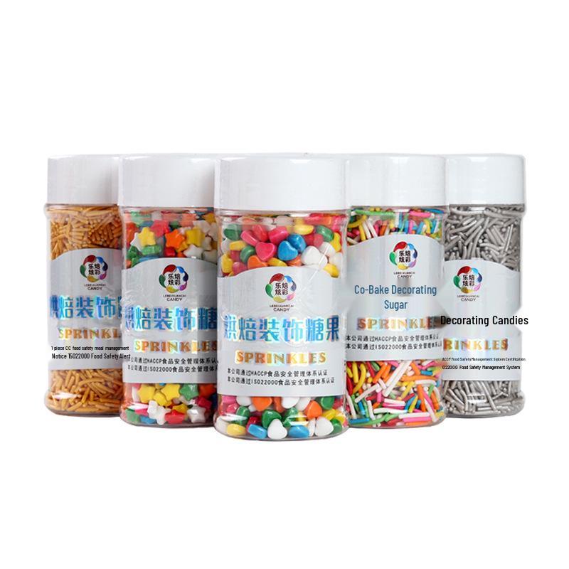 Irisierende Backdekoration Zuckerperlen: Bunter, gemischter Zucker für Cupcakes, Donuts, Lollis und mehr.