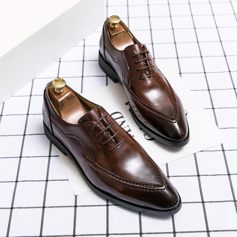 

Summer Brock work men s shoes British Korean version trend increase men s business dress casual leather shoes wedding shoes 46