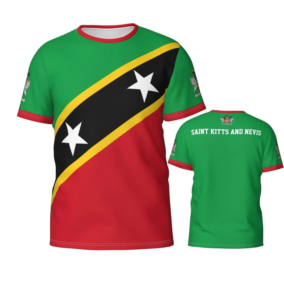 

Saint Kitts and Nevis Football Jersey T-shirt Fashion Flag Badge Graphic T Shirts Sports Short Sleeve Soccer Uniform S