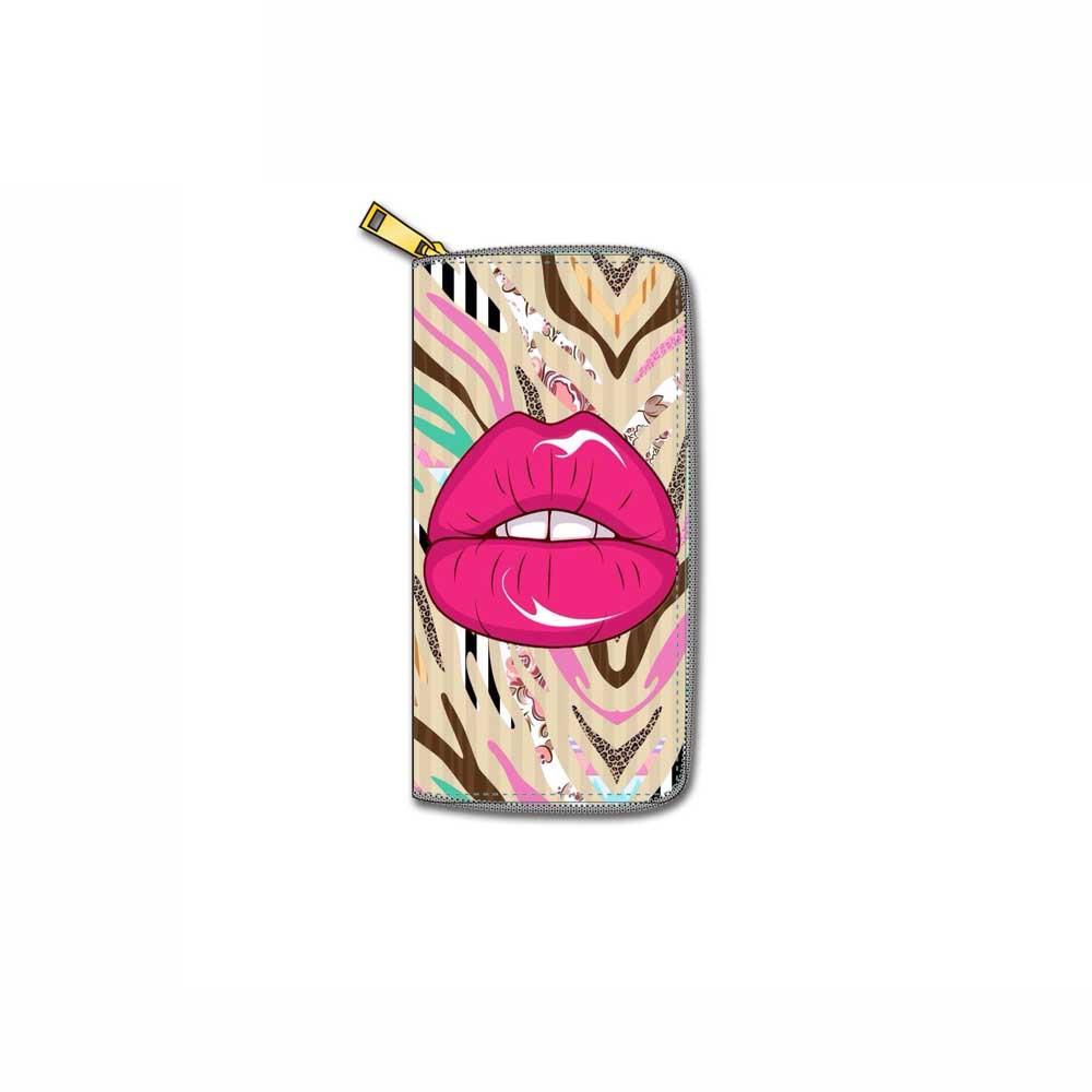 

New lip long zipper wallet, card bag clutch bag wallet.