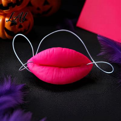 Creative Cosplay Gear Funny Red Lip Face Masque Big Sausage Mouth Prop Stage Performance Supplies Novelty Prank Lips Gag Toy for Halloween