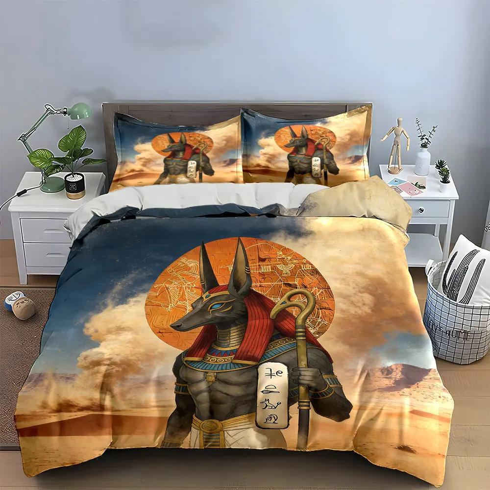 "Egyptian God Art Decor Set" Soft Comfortable Duvet Cover Bedding Set Included 1*Duvet Cover & 2*Pillowcases Gift