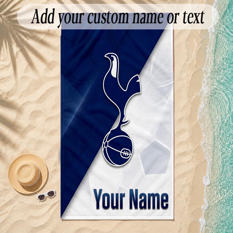 Beach TowelTottenham Hotspur FC Custom Name Text Personalized Soft Towel for Beach Pool Indoor Home Decor Gift
