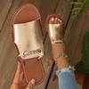 Leichte Sandalen für Damen Sandalen mit einem Riemen Elegante flache Sandalen mit offenen Zehen Sommer-Slides Rutschfeste Sommer-Sandalen für Freizeit, Party, Strand Niedliche Sandalen mit Fußbett für Damen