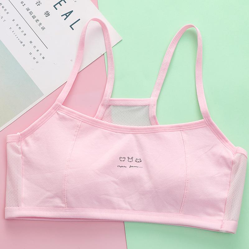 Summer Pure Cotton Mesh Girls' Camisole Tank Top - Student and Child Base Layer