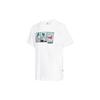 Men's Solid Color Chest Pattern Printing Round Neck Short Sleeve White 10022936-A01