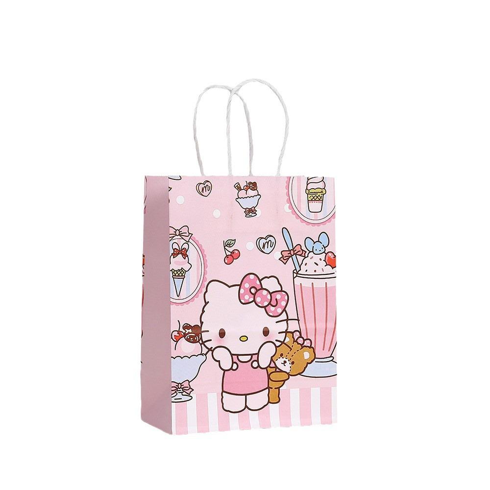 Hello Kitty Holiday Gift Tote - Cartoon Kraft Paper Shopping Bag