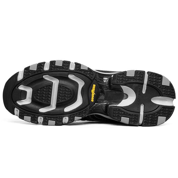 Skechers Vigor 3.0 Malla Cuero Sintético Cordones Duradero Transpirable Aumento de Altura Caña Baja Zapatos de Papá Zapatillas Hombre Gris Negro 237145-GYBK