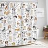 Kids Dogs Shower Curtain Cute Lovely Funny Cartoon Puppy Animals Dog Lover Nursery Bathroom   Bath Accessories