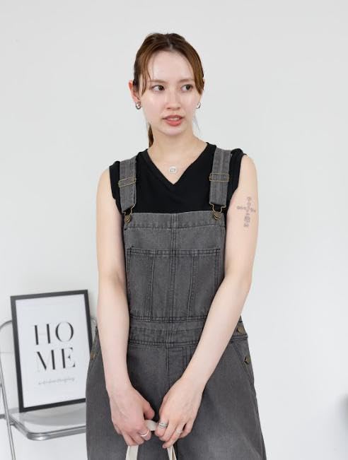 Longer Loose Office Short Retro Black [Emptio] Shirt, V-neck, Collarless, Elegant, Formal, Silky, Women's, Oversized, Body-covering, Commuting,