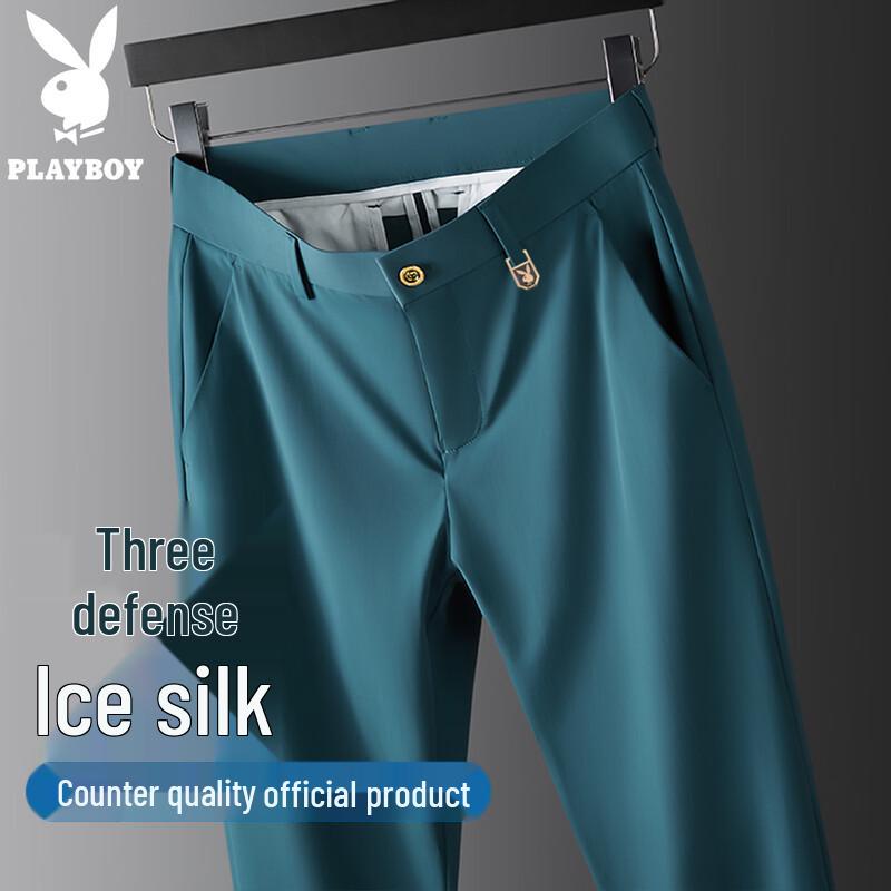 PLAYBOY Men s Summer Business Casual Straight-Leg Pants 30