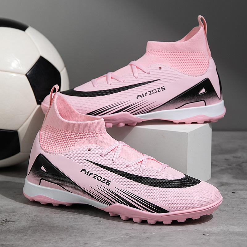 Unisex Fly-Knit Sock Football Shoes for Kids and Adults - High-Top TF Training Sneakers