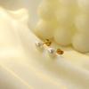 Stainless Steel Pearl Steel Ball Stud Earrings For Girls Niche Versatile Light Luxury Earrings Earrings