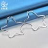 925 Sterling Silver Star 55mm Hoop Earring Jewelry
