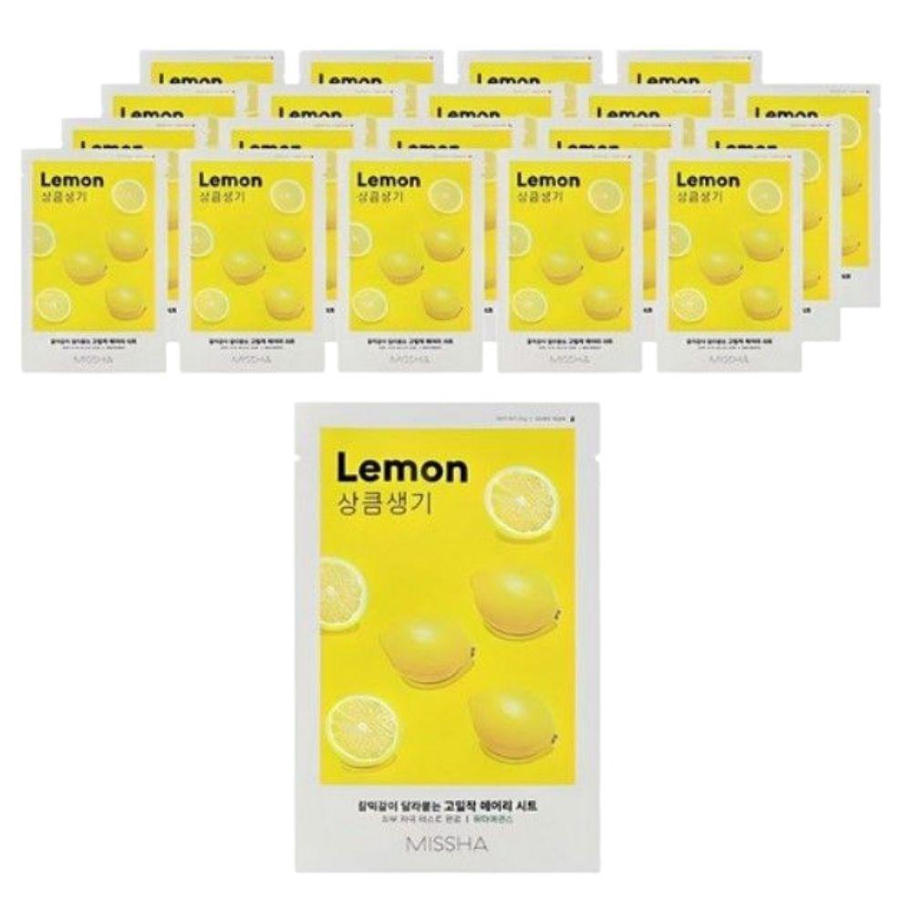 Missha Airy Fit Sheet Mask Lemon Brightening & Hydrating Face Mask 19g x 20 Sheets