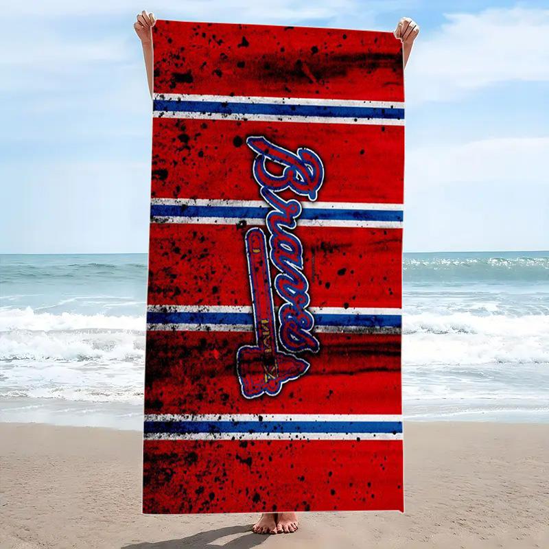 Atlanta Braves Print Beach Towel, Large Soft Quick Dry Towel for Beach Camping Swimming