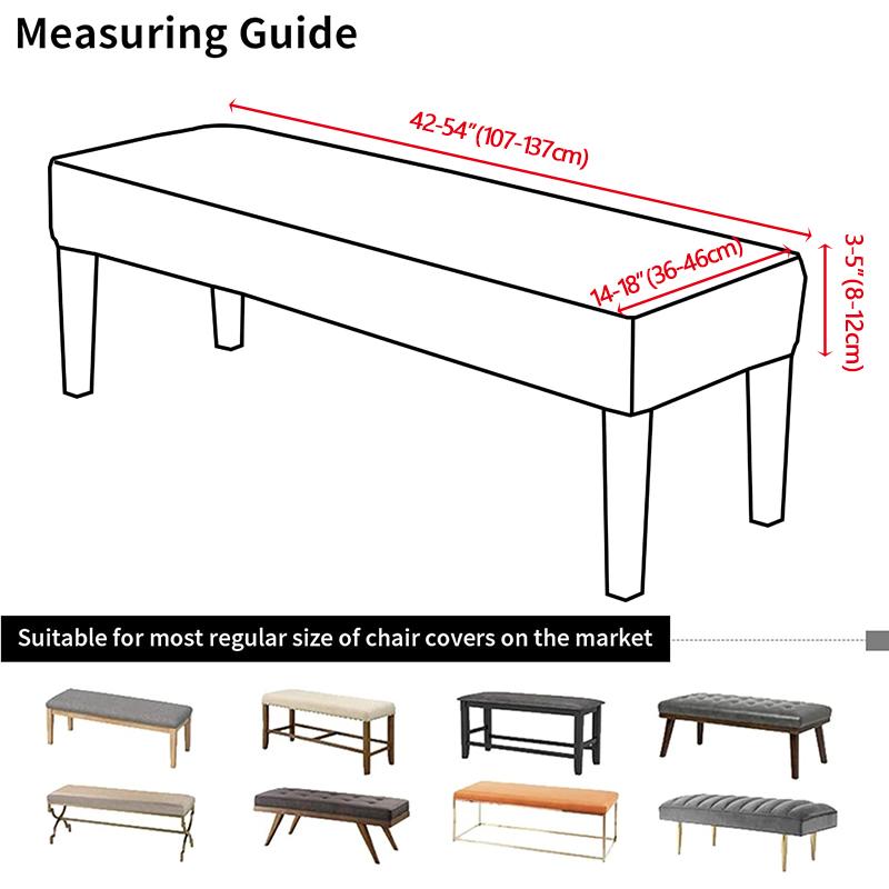 Dining Bench Cover Stretch Upholstered Bench Slipcover Printed Bench Seat Protector Rectangle Bench Covers for Dining Room Bedroom Living Room Kitchen