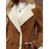 Abrigo de Invierno para Mujer Ropa Forro Polar Gamuza Medio Largo de Lana Casual Solapa de Muesca Chaqueta Cálida