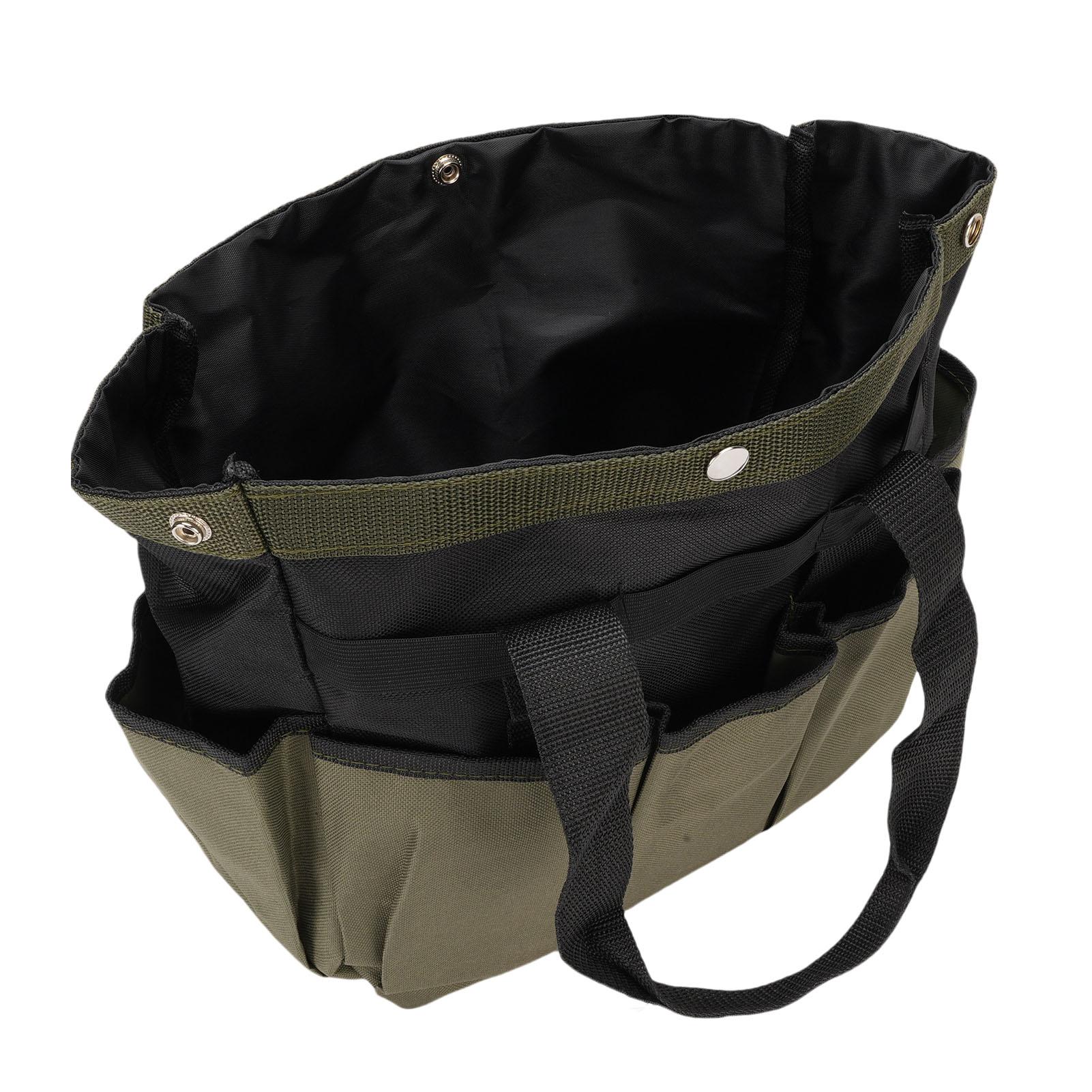 

Garden Tool Bag, Green 600D Oxford Fabric Proof PE Board Bottom Gardening Bag with Multiple kets Compartments Garden Tool Storage Bags for Outd